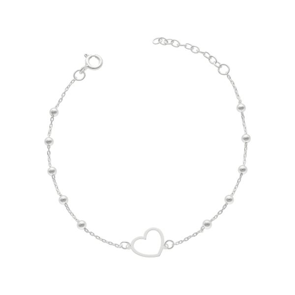 PULSERA CORAZÓN CON BOLITAS