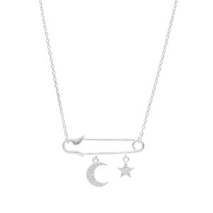 COLLAR  ALFILER, LUNA ESTRELLA MICROCIRCÓN
