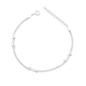 PULSERA DOBLE COLA DE TOPO BOLITAS