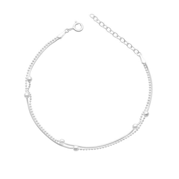 PULSERA DOBLE COLA DE TOPO BOLITAS