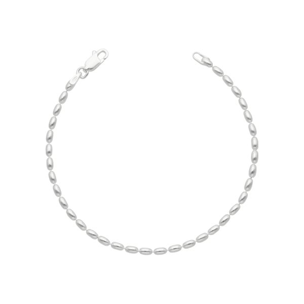 PULSERA BOLAS LISAS OVALADAS  2.3 MM