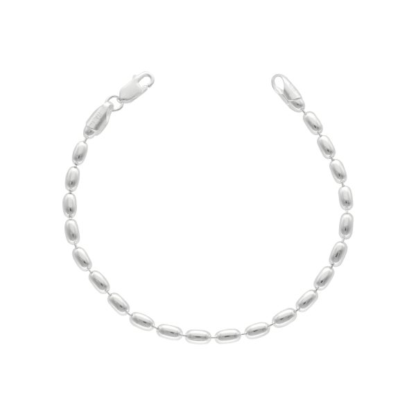 PULSERA BOLAS LISAS OVALADAS 3.9 MM