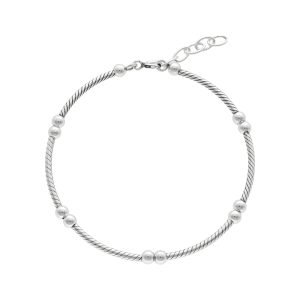 PULSERA REDONDA  RÍGIDA PLATA ENVEJECIDA