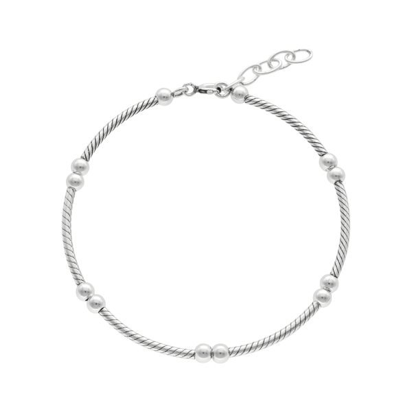 PULSERA REDONDA  RÍGIDA PLATA ENVEJECIDA