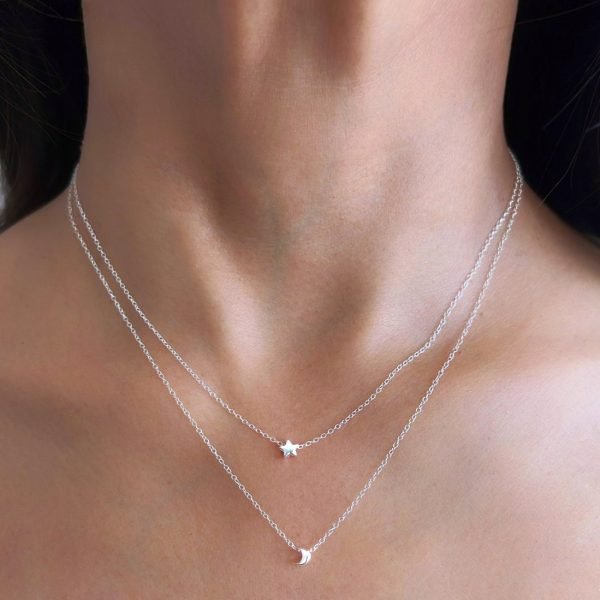 COLLAR DOBLE LUNA  ESTRELLA