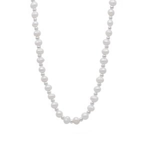 COLLAR PERLA DE RÍO 5 MM BOLITA DE PLATA 3 MM