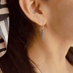 ARO LARGO PLUMA PLATA ENVEJECIDA