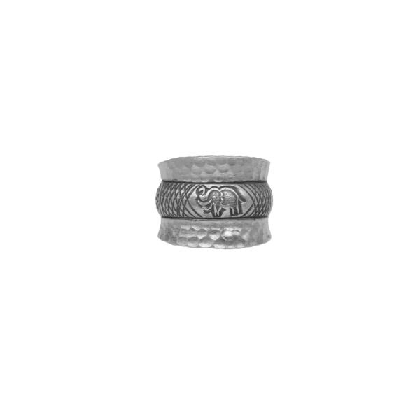 ANILLO AJUSTABLE MARTILLADO ELEFANTE HECHO A MANO