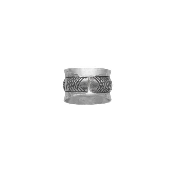 ANILLO AJUSTABLE MARTILLADO ELEFANTE HECHO A MANO - Imagen 2