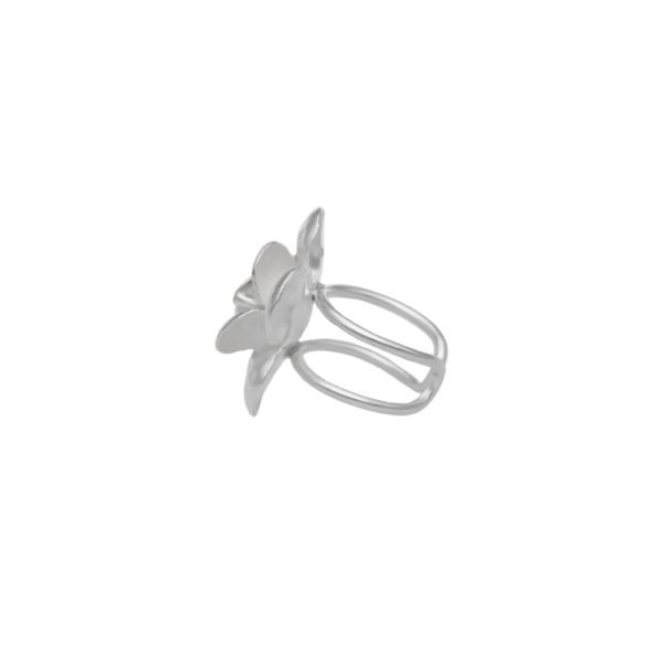 ANILLO AJUSTABLE ROSA MARTILLADA HECHO A MANO - Imagen 2