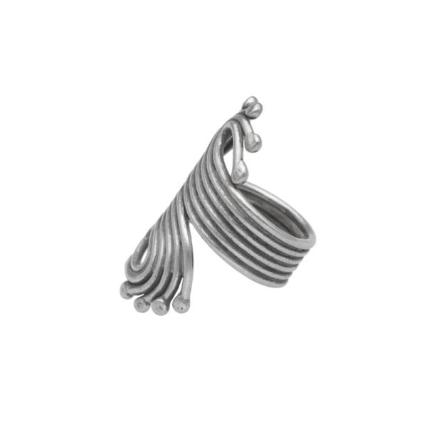 ANILLO AJUSTABLE ENVOLVENTE LÍNEAS HECHO A MANO - Imagen 2