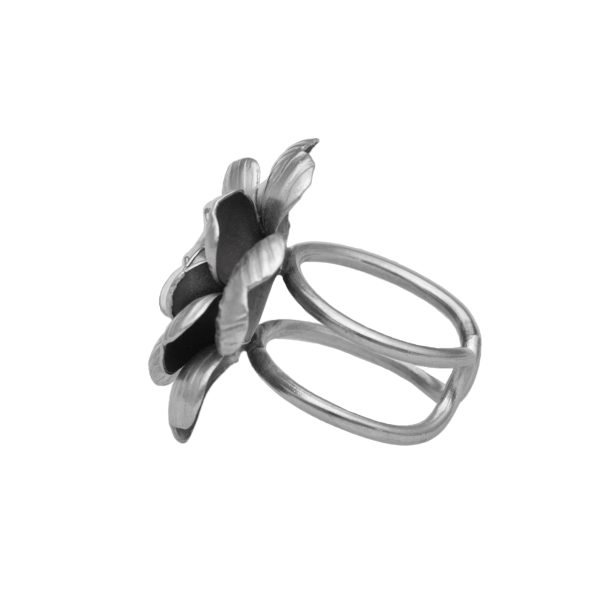 ANILLO AJUSTABLE ROSA TALLADA HECHO A MANO - Imagen 2