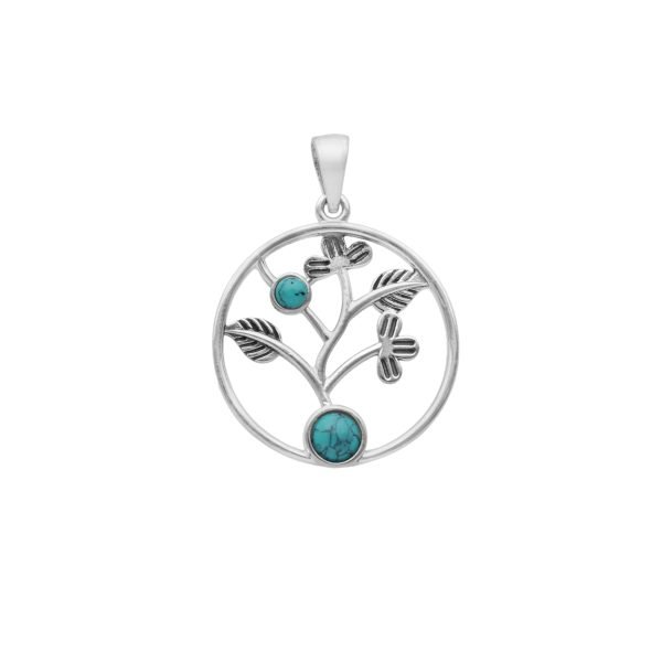 COLGANTE PLACA CALADA FLORES PIEDRA NATURAL - Imagen 3