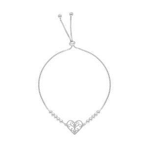 PULSERA AJUSTABLE CORAZÓN CALADO DISEÑO