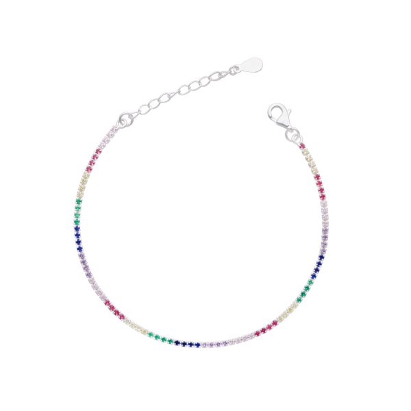 PULSERA TENIS MULTICOLOR 2 MM