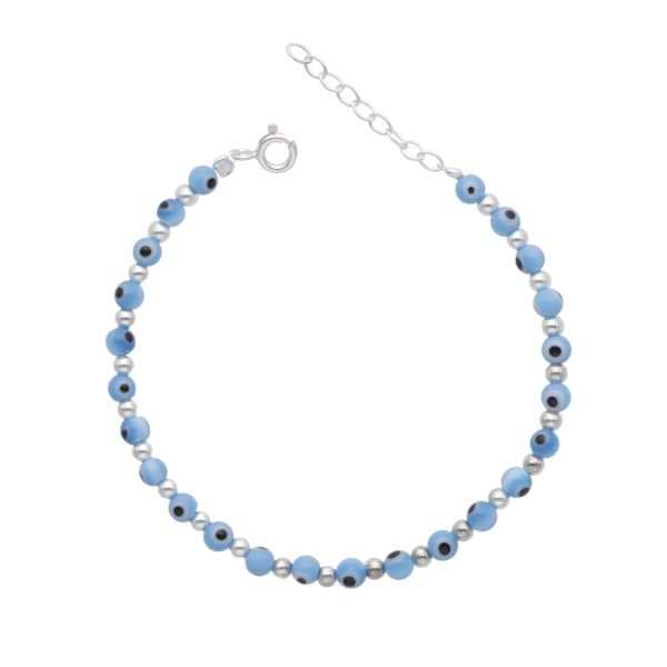 PULSERA OJO TURCO BOLA DE PLATA - Imagen 2