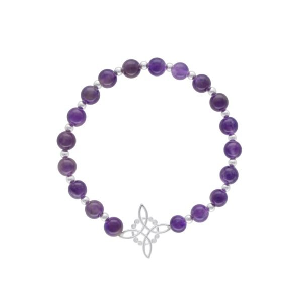PULSERA ELÁSTICADA PIEDRA NATURAL NUDO DE BRUJA