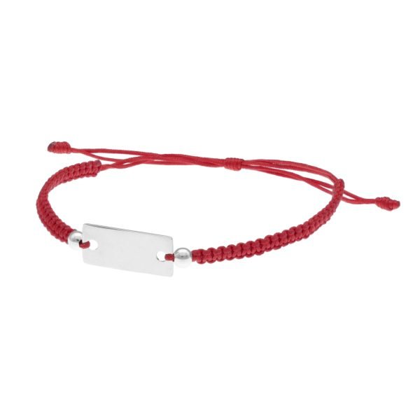 PULSERA AJUSTABLE  PLACA HILO ROJO