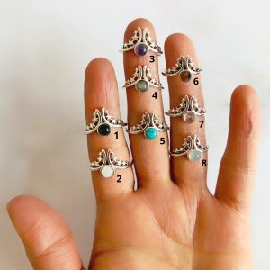 ANILLO CORONA ESTRELLAS PIEDRA NATURAL