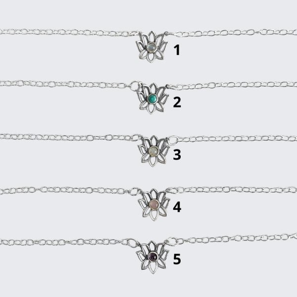 COLLAR FLOR DE LOTO PIEDRA NATURAL - Imagen 2