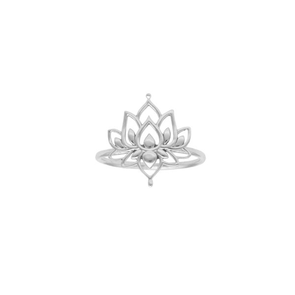ANILLO FLOR DE LOTO PLATA ENVEJECIDA