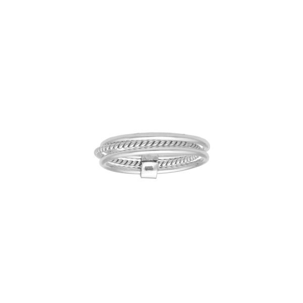 ANILLO TRIPLE PLATA ENVEJECIDA