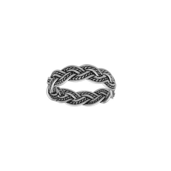ANILLO TRENZADO PLATA ENVEJECIDA