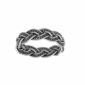 ANILLO TRENZADO PLATA ENVEJECIDA
