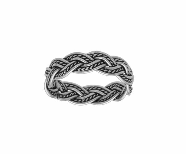 ANILLO TRENZADO PLATA ENVEJECIDA