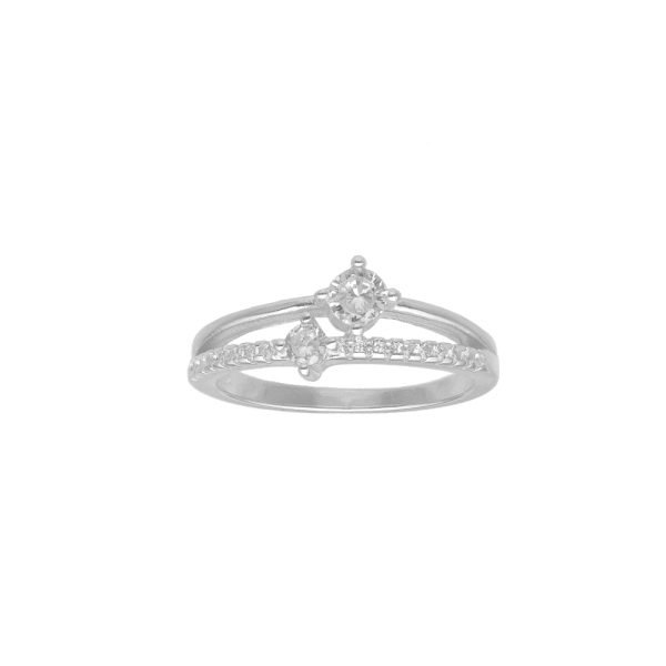 ANILLO DOBLE SOLITARIO CON MICROCIRCÓN