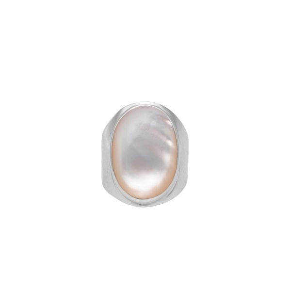 ANILLO OVALADO BLANCO NACARADO