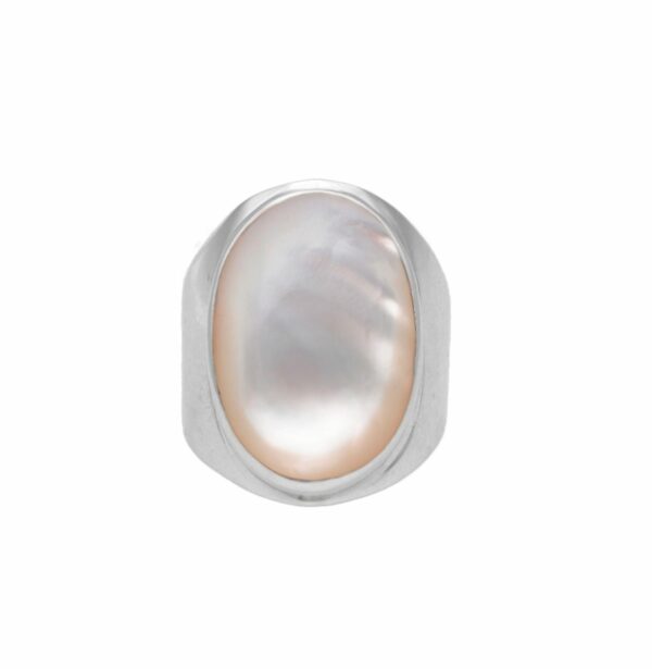 ANILLO OVALADO BLANCO NACARADO