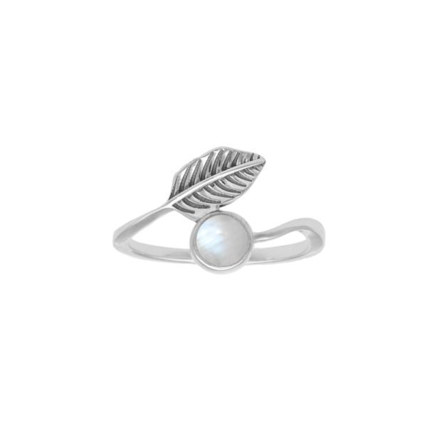 ANILLO HOJA PIEDRA NATURAL - Imagen 2