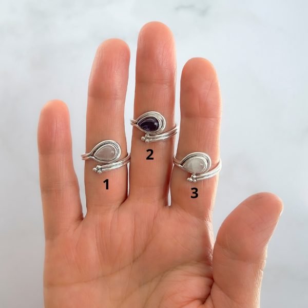 ANILLO GOTA AJUSTABLE PIEDRA NATURAL