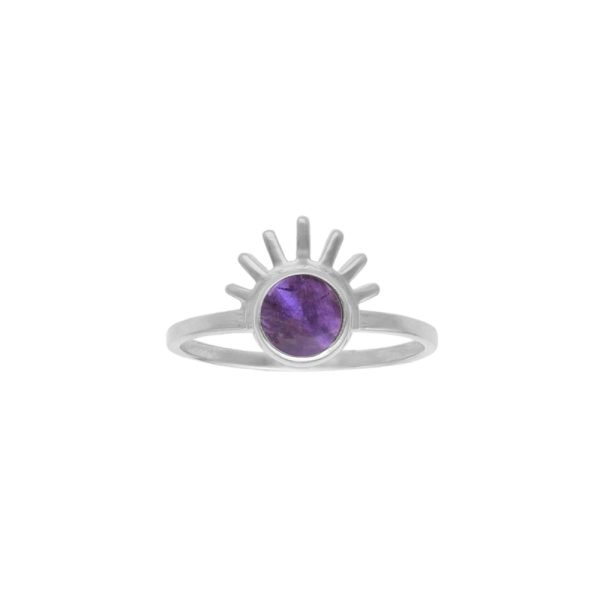 ANILLO SOL DE AMANECER PIEDRA NATURAL - Imagen 2