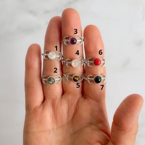ANILLO DOBLE LUNA PIEDRA NATURAL