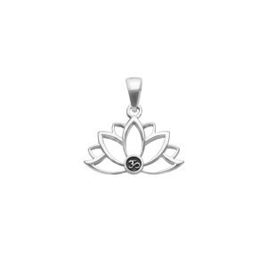 COLGANTE FLOR DE LOTO PLATA ENVEJECIDA