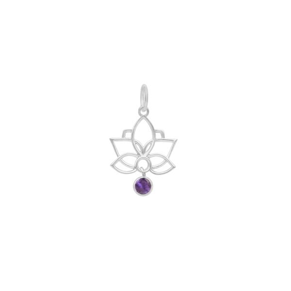COLGANTE FLOR DE LOTO PIEDRA NATURAL - Imagen 3