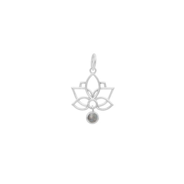 COLGANTE FLOR DE LOTO PIEDRA NATURAL
