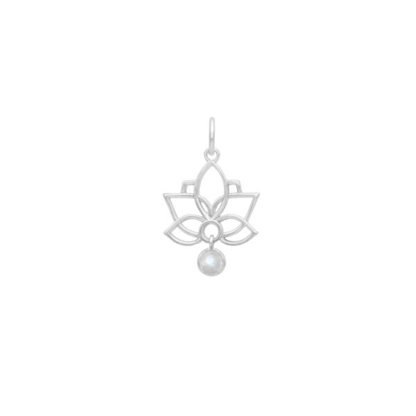 COLGANTE FLOR DE LOTO PIEDRA NATURAL - Imagen 4