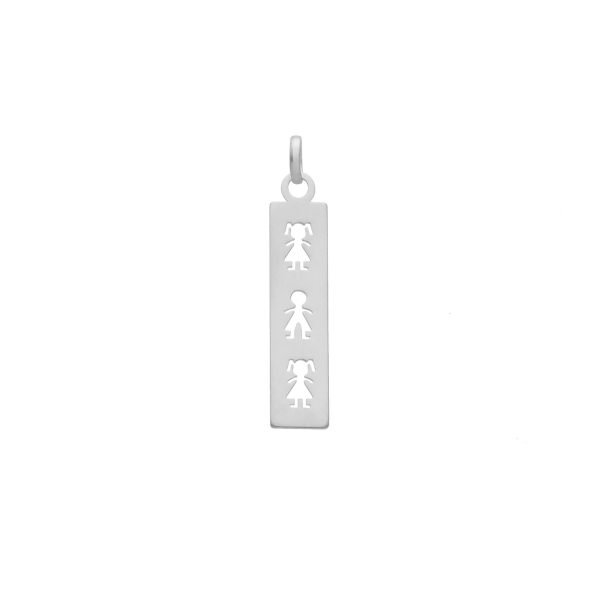 COLGANTE PLACA RECTANGULAR TRES  NIÑOS 👧🏻👦🏻 👧🏻