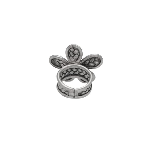 ANILLO AJUSTABLE FLOR TEJIDA HECHO A MANO - Imagen 2