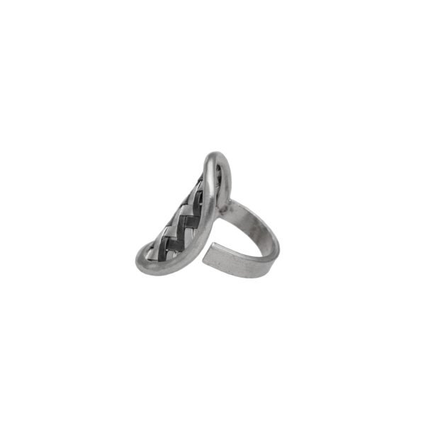 ANILLO AJUSTABLE OVALADO TEJIDO HECHO A MANO - Imagen 2