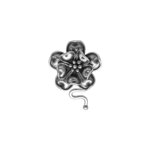 ANILLO AJUSTABLE FLOR CON TALLO HECHO A MANO