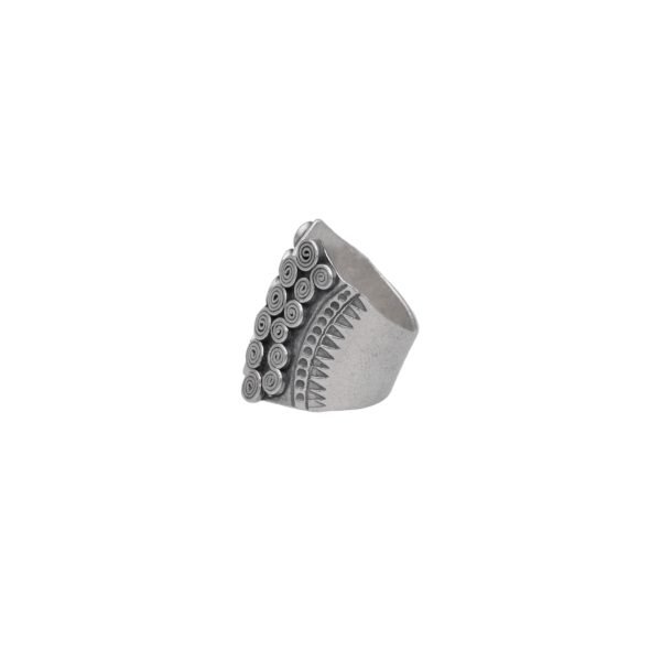 ANILLO AJUSTABLE ESPIRALES HECHO A MANO - Imagen 2