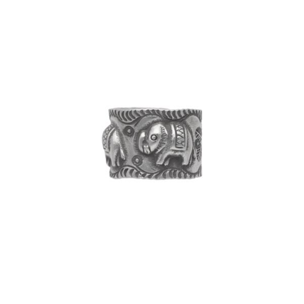 ANILLO AJUSTABLE CON DISEÑO DE ELEFANTE HECHO A MANO