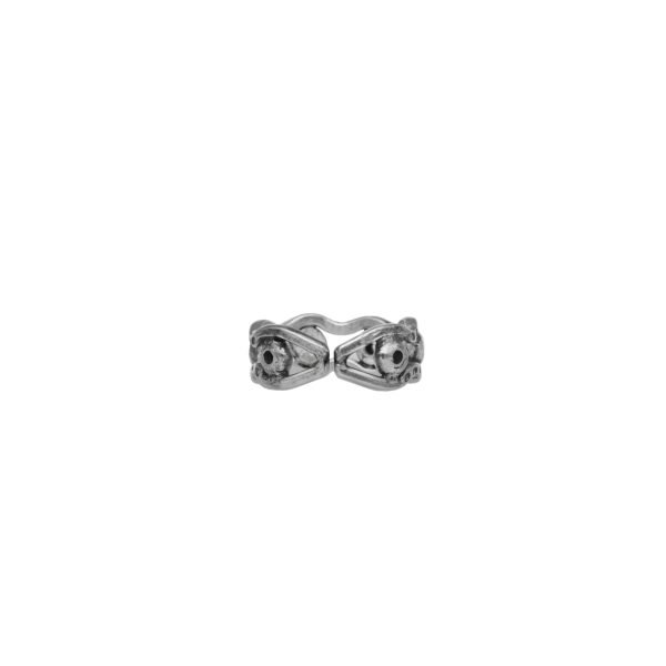 ANILLO AJUSTABLE ONDULADO CON CIRCULOS CALADOS HECHO A MANO - Imagen 2
