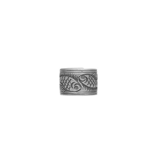 ANILLO AJUSTABLE CON DISEÑO DE PEZ HECHO A MANO