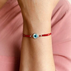 PULSERA AJUSTABLE OJO TURCO HILO ROJO