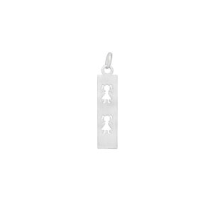 COLGANTE PLACA RECTANGULAR DOS NIÑAS 👧🏻👧🏻